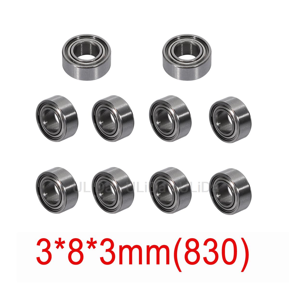 10 Uds 520 620 830 850 950 rodamiento 5mm/6mm rodamientos de rodillos guía para Tamiya Mini 4WD RC Car 2*6*2,5 2*5*2,5 3*8*3 5*8*2,5 5*9*3: Negro