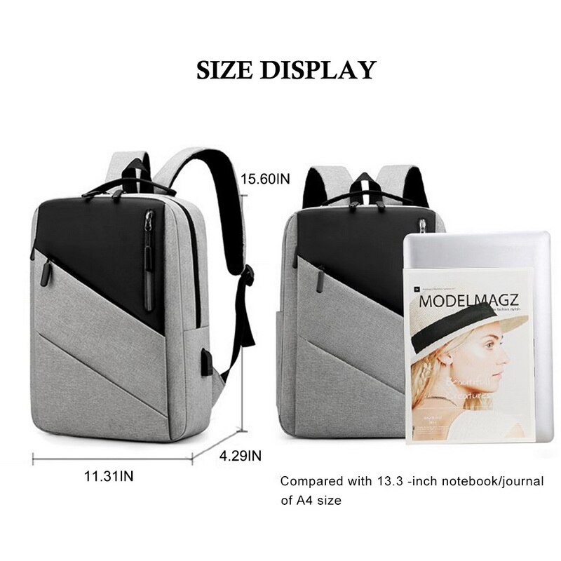 Ryggsekk for menn populær casual business gutter balle enkel bærbar pakke usb #39 tilkobling lade klassisk bag