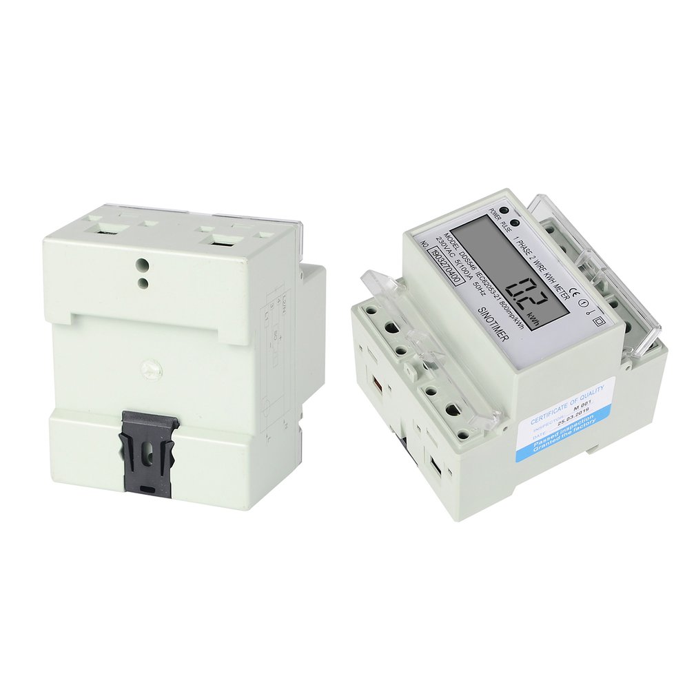 SINOTIMER Family Single Phase 4P 2 Wires Din Rail Digital Wattmeter Electric Energy Meter Power Energy Consumption Monitor