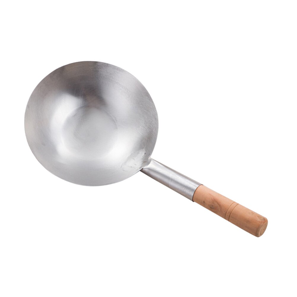 Stainless Steel Serving Spoon Multi-Purpose Use Water Scoop Kitchen Utensil Tableware with Wooden Handle