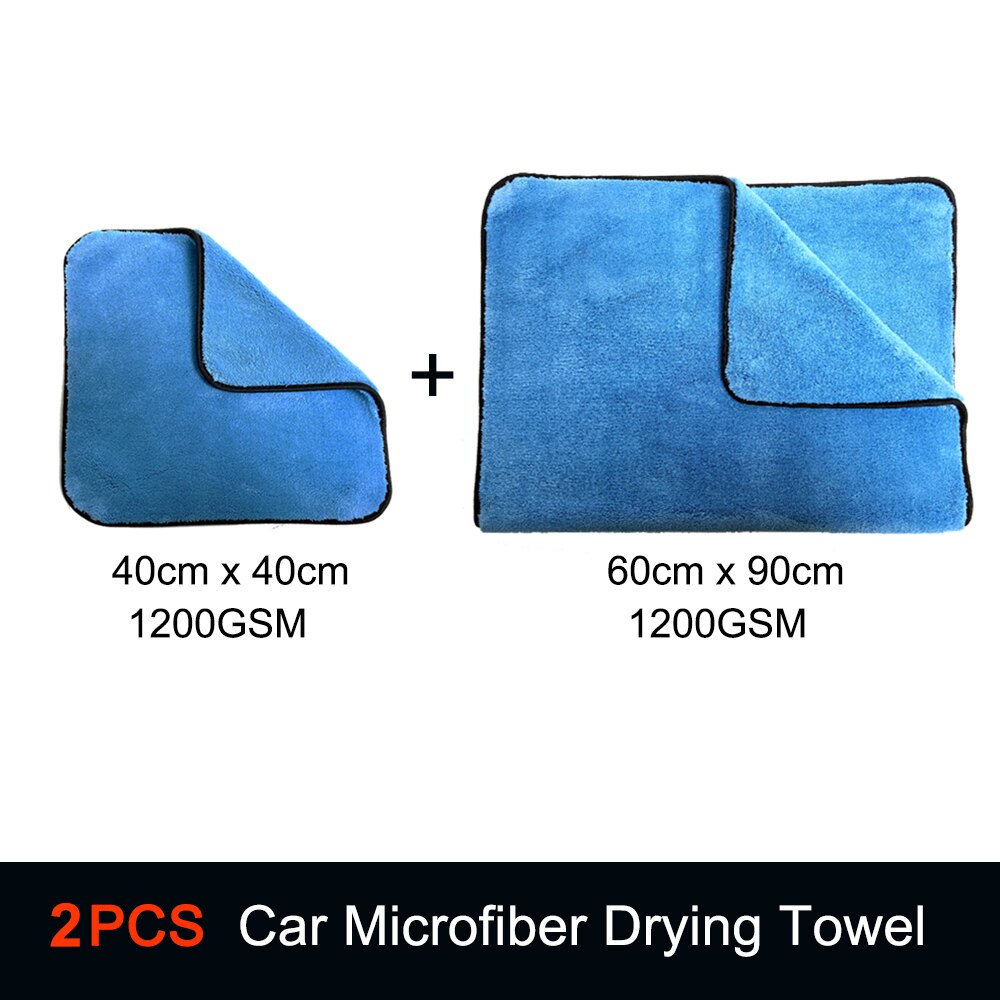 DETAILING KING 1200GSM Microfiber Car Drying Towel Ultra-Soft Car Cleaning Drying Rag For Car Detailing Care: 40cmx40cm 60cmx90cm