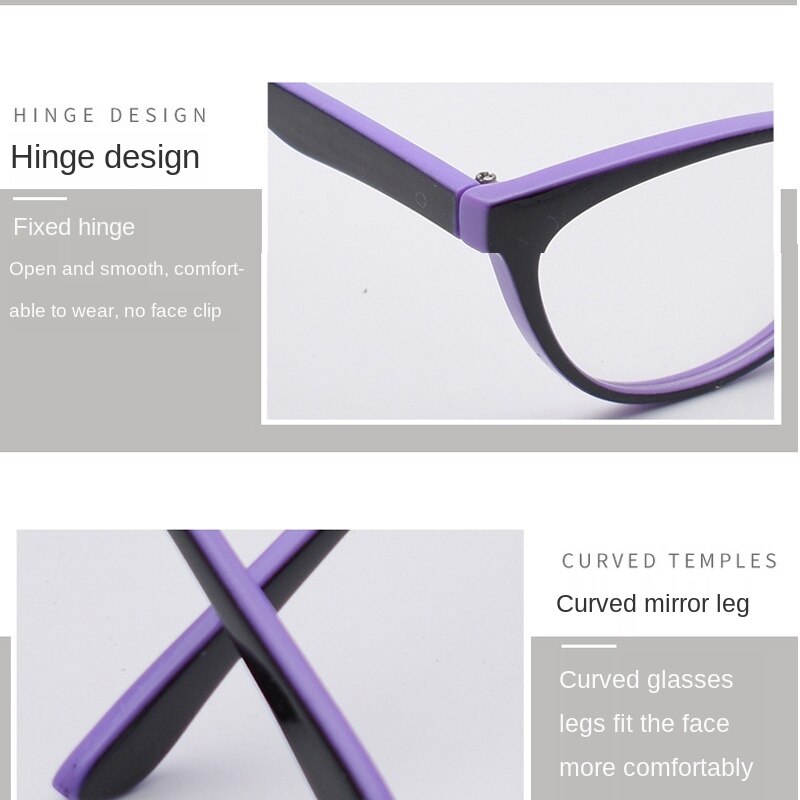Unisex Optische Glazen Frame Vaste Scharnier Gebogen Spiegel Been Mode Beknopte Praktische Computer Brillen Frame