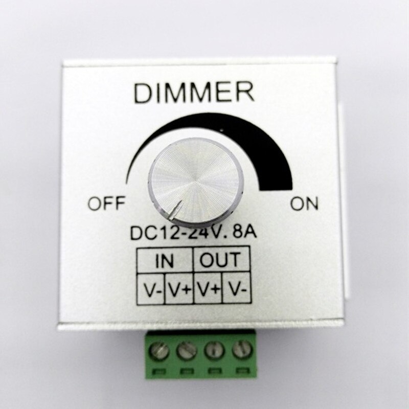 LED Dimmer Switch DC12-24V 8A Adjustable Brightness Lamp Strip Driver 5050 3528 5630 Single Color Light Power Supply Controller