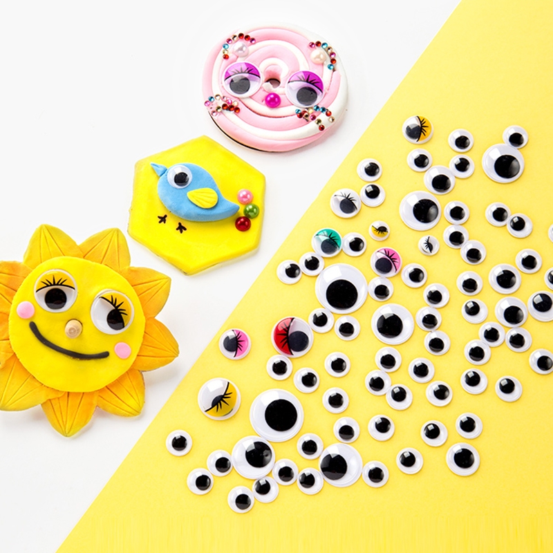 100 uds/200 Uds. Ojos de malabares autoadhesivos para manualidades de álbum de recortes DIY proyectos accesorios para muñecas ojos juguetes hechos a mano GYH