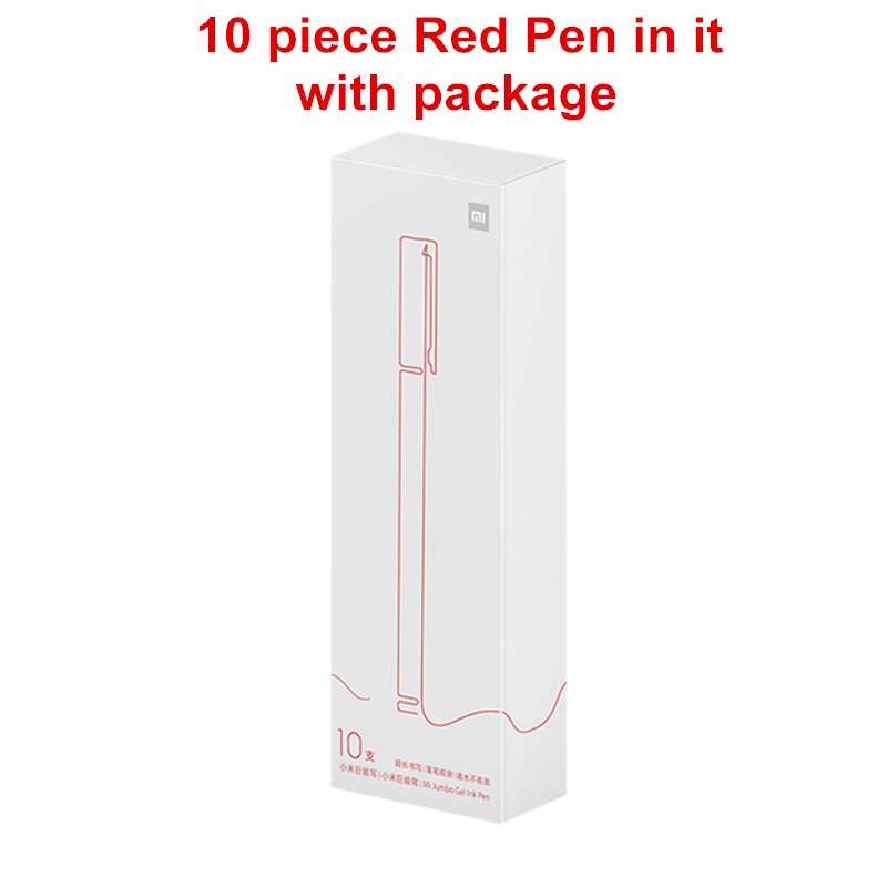 Originele Xiaomi Super Duurzaam Schrijven Teken Pen 0.5Mm Kogel Pen Ondertekening Pennen Glad Zwitserland Refill Mikuni Japan Inkt: 10 red pen