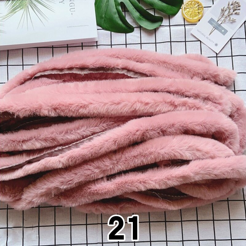 5M Verdikte Kunstmatige Konijnenbont Trim Kleding Accessoire Faux Fur Strips Voor Trui Jas Hood Hat Diy Pluizige Kledingstuk materialen: 21