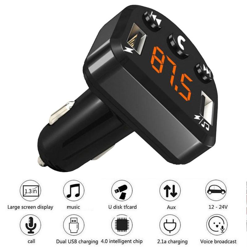 Aux Player i8 ver4.1 12V FM Transmitter Sigita Dual Accessorios MP3/FLAC/WAV/WMA Music Auto For Android Format USB Ca U4M3