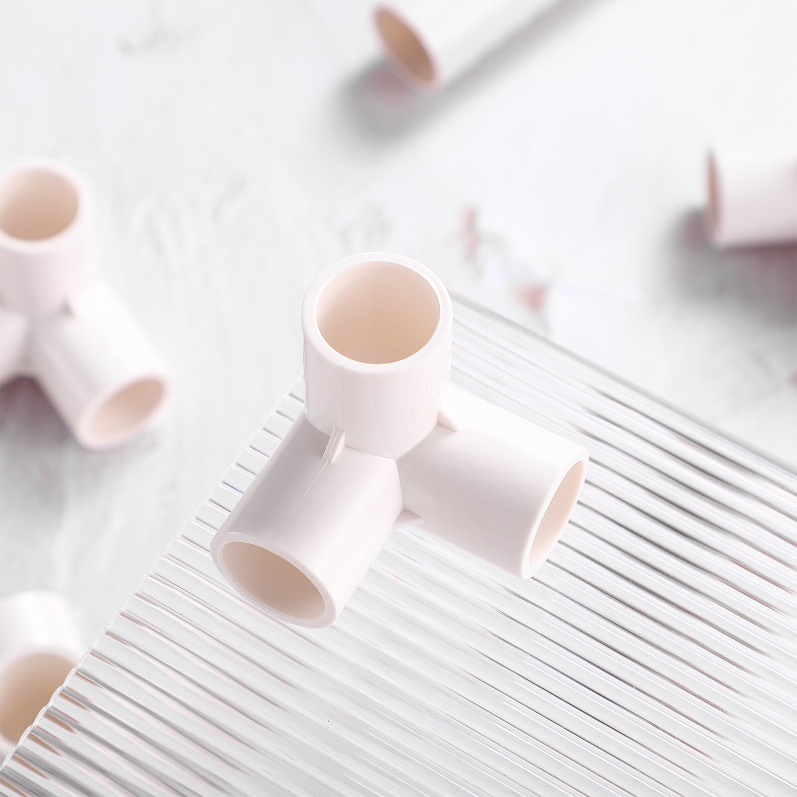 8Pcs PVC Pipe Connector 3-Way Elbow Fittings for PVC Furniture Pipe Fittings Greenhouse Frame Tent Connection