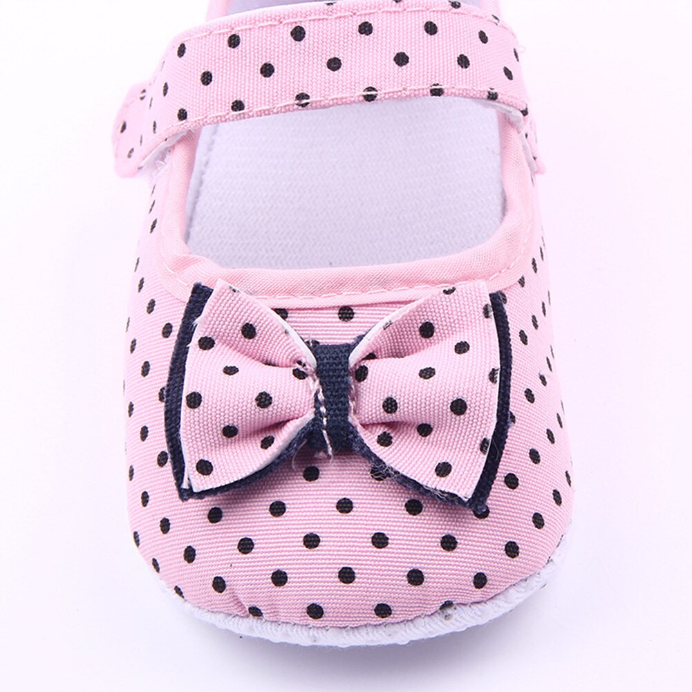 Eerste loopschoenen baby dot wandelen zachte zool meisjes prewalker 0-12m zool katoenen prinsessenschoenen gegarandeerd zachte schoenen