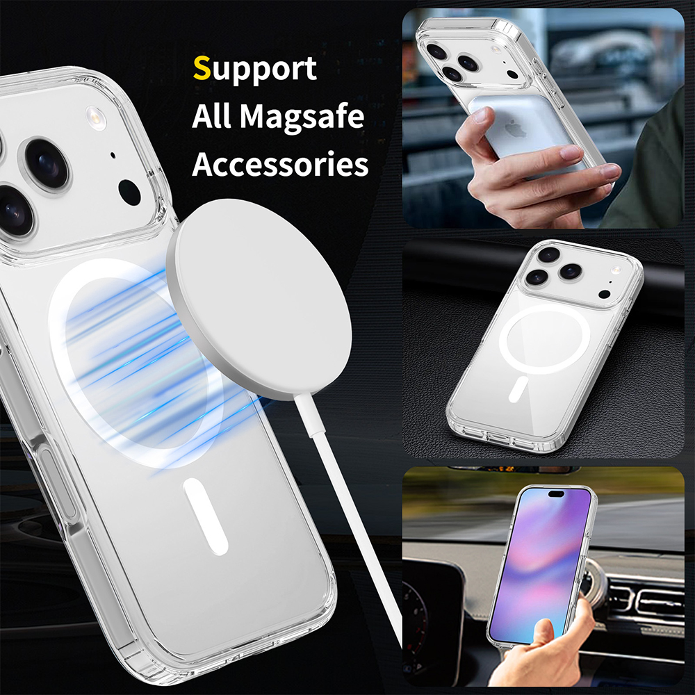 Funda rígida transparente híbrida para iPhone 17 Air 16E 16 15 14 13 12 11 Pro Max Plus Mini carcasa suave de silicona 17 a prueba de golpes
