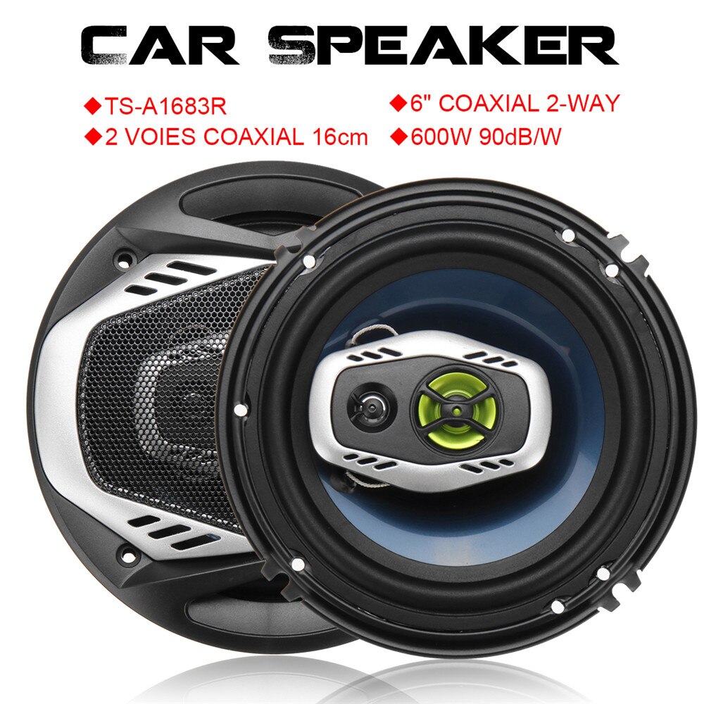 2 Pcs 6 Inch 600W Universal Car HiFi Coaxial Speaker Vehicle Door Auto Audio Music Stereo Full Range Frequency Speakers for Cars