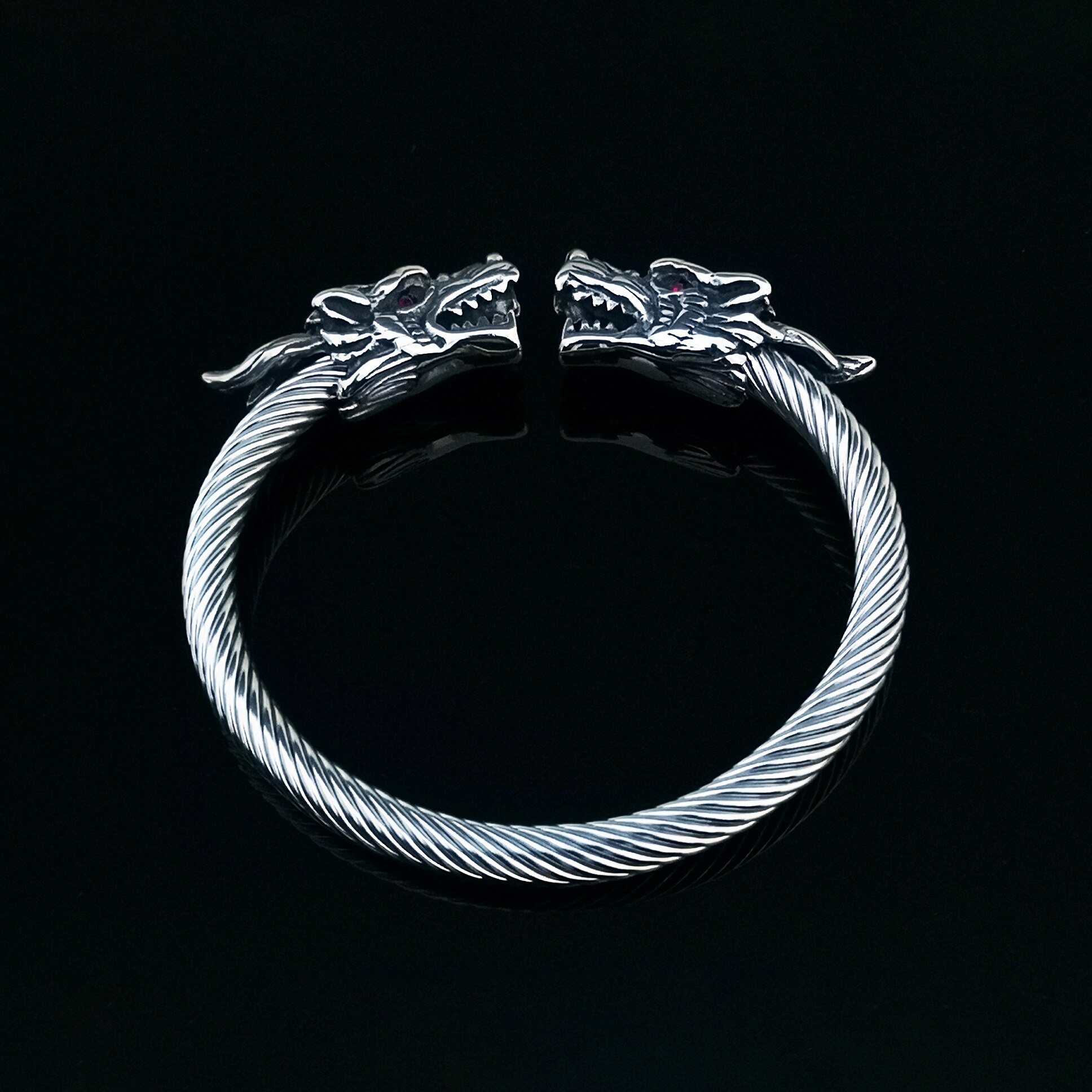 Vargarmband i rostfritt stål smycken tillbehör vikingarmband herrarmband manschett armband kvinnligt armband