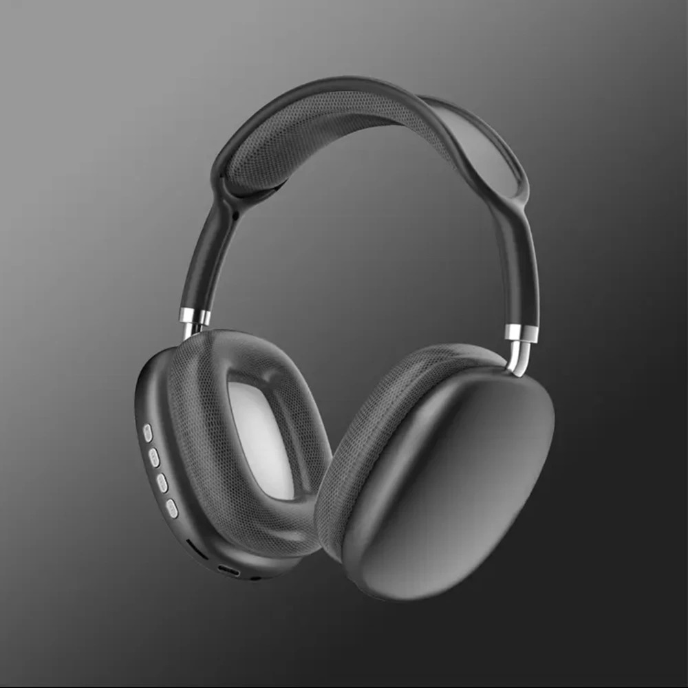 Original Pro Max Air Wireless Bluetooth Headphones Noise Cancelling Earphones Mic Pods Over Ear Sports Gaming Headset For Apple: black