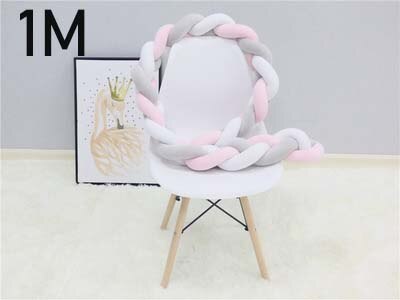 1PC 1M/2,2 M/3M/Neugeborenen Bett Stoßstange Lange Verknotet 4 flechten Kissen Baby bett Stoßstange Knoten Krippe Kleinkind Zimmer Dekor Baby Zimmer Dekor: 1