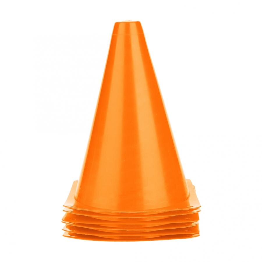 Cono de entrenamiento de fútbol de 18cm, Entrenamiento de fútbol, barreras de fútbol, marcador de plástico, accesorio, equipo de entrenamiento, 6 uds.: Naranja