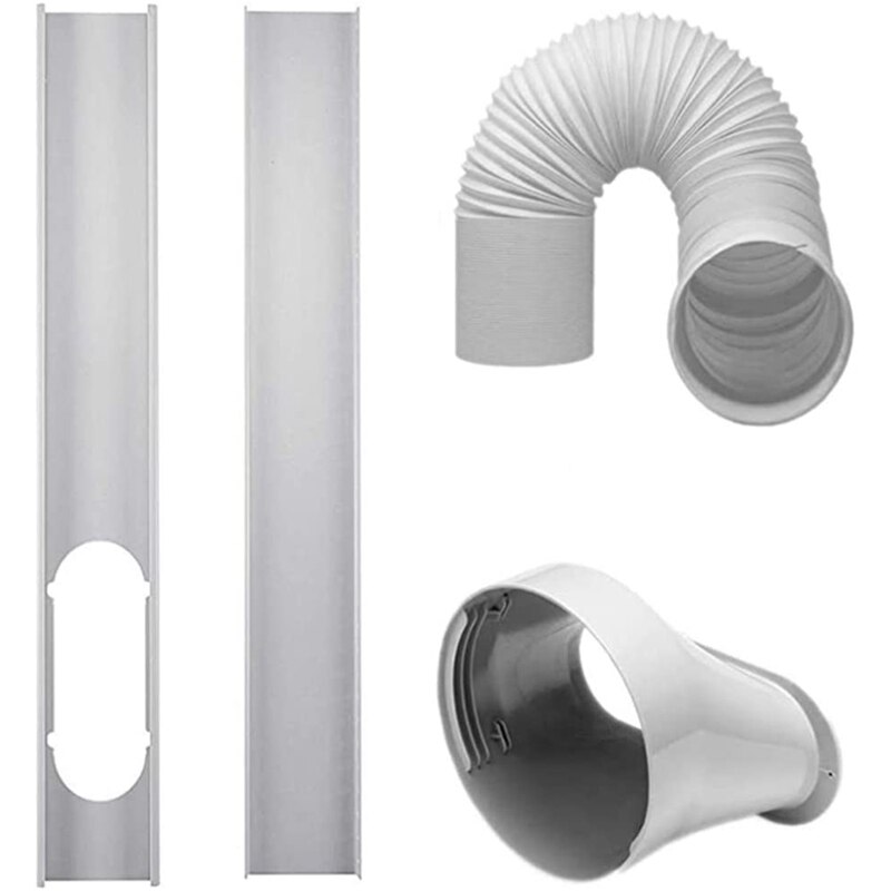 Air Conditioner Accessories 2Pcs Window Slide Kit Plate 5.9 inch Window Adapter Tube Connector 5.90 inch Exhaust Hose: Default Title