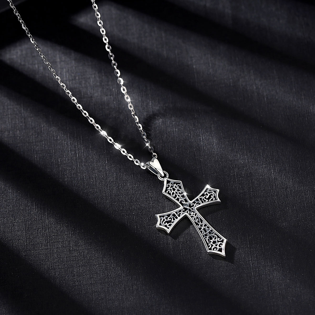 EUDORA Unique 925 Sterling Silver Celtics Knot Cross Pendant Necklace Women Man Jewelry Cross Cheilteach Collier D440