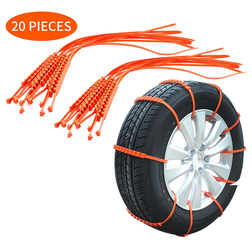 20PCS Car Tire Anti-skid Strap 10*910mm Vehicle Tyre Non-slip Zip Grip Strip Adding Tire Traction Car accessories