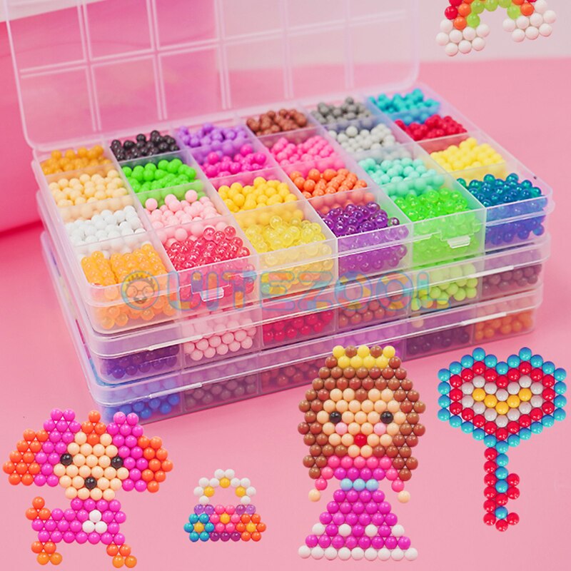 Refill Hama Beads Puzzle 3D Handmade Magic Aquabeads DIY Water Spray Beads Set Ball Games Children Toys for girls