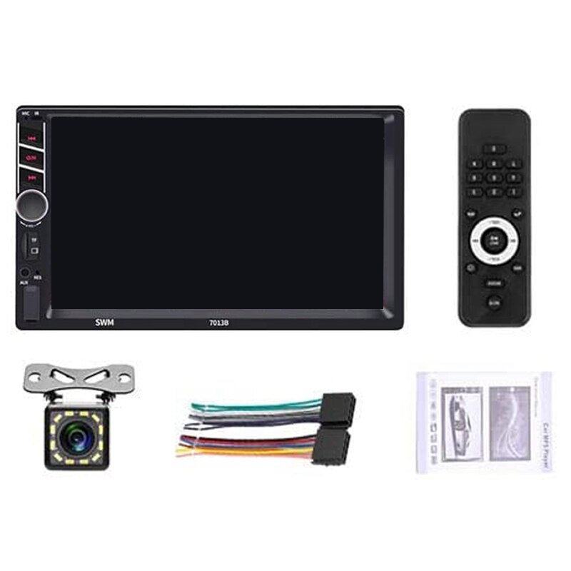 Double Din Car Stereo Radio 7 Inch Press Screen D-Play Universal Car Multimedia Player with Bluetooth FM Radio Receiver Support