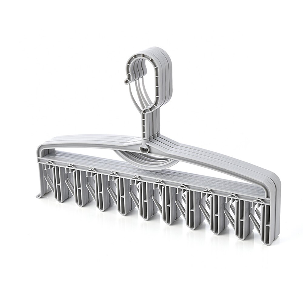 4 stuks magische sokkenhangers, ruimtebesparende hangers, kledingorganizer, droogrekken, draaibaar, winddicht rek met 10 clips