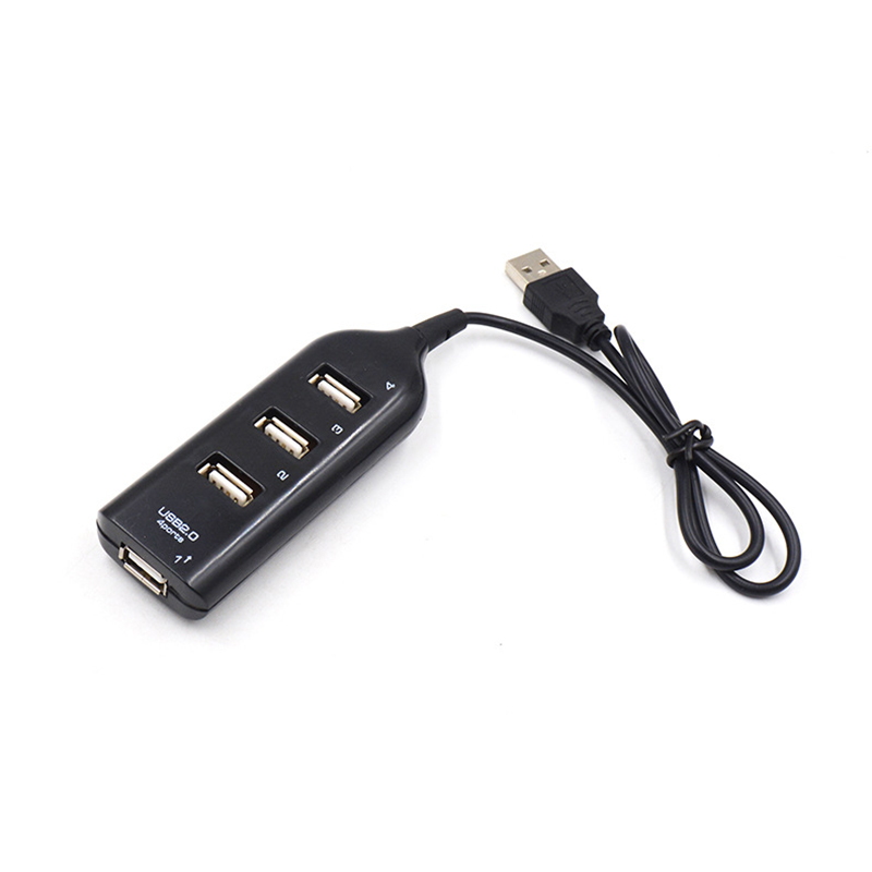 4-Port Usb Hub Mini Usb Spliter Hub Adapter Black High Speed Hub Usb 2.0 Adapter Voor Pc Computer accessoires: 4 in 1 Black