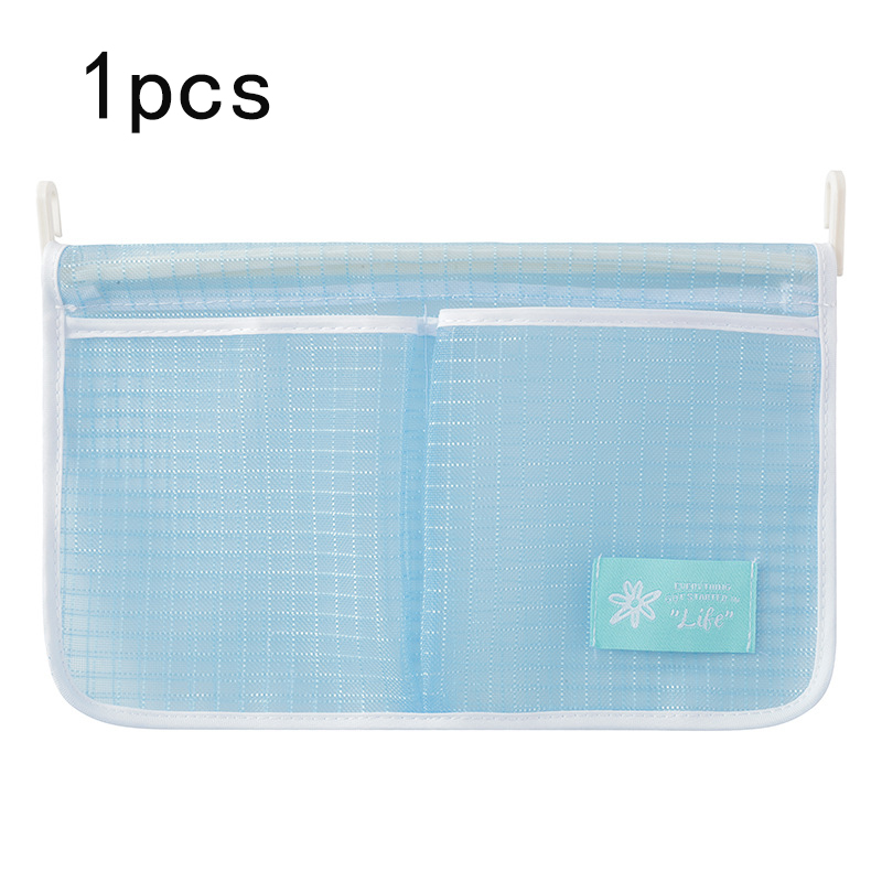 1/2 pçs saco de armazenamento de geladeira malha tempero portátil alimentos lanches saco líquido compartimento duplo pendurado saco acessórios da cozinha: 1pcs Blue