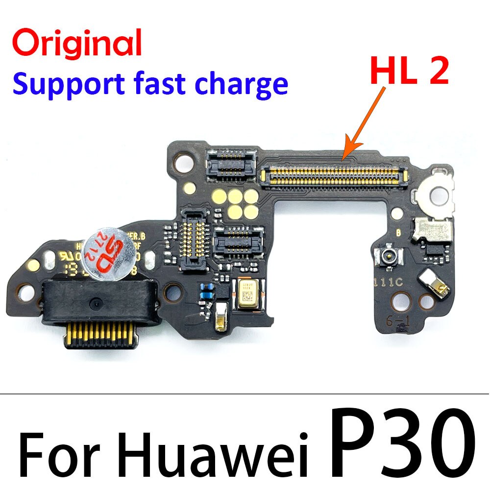 100% Origineel Voor Huawei P9 P10 P20 P30 Pro Lite Plus P20Pro P40 Lite E Usb Opladen Socket Port Dock lader Connector Board: P30 HL2 Original