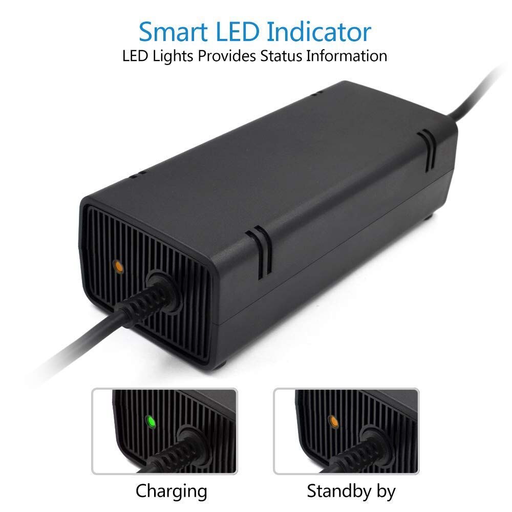 Para Xbox 360 adaptador delgado de CA fuente de alimentación ladrillo fuente de alimentación 135W cargador de fuente de alimentación cable para Xbox 360 consola delgada 100-120V