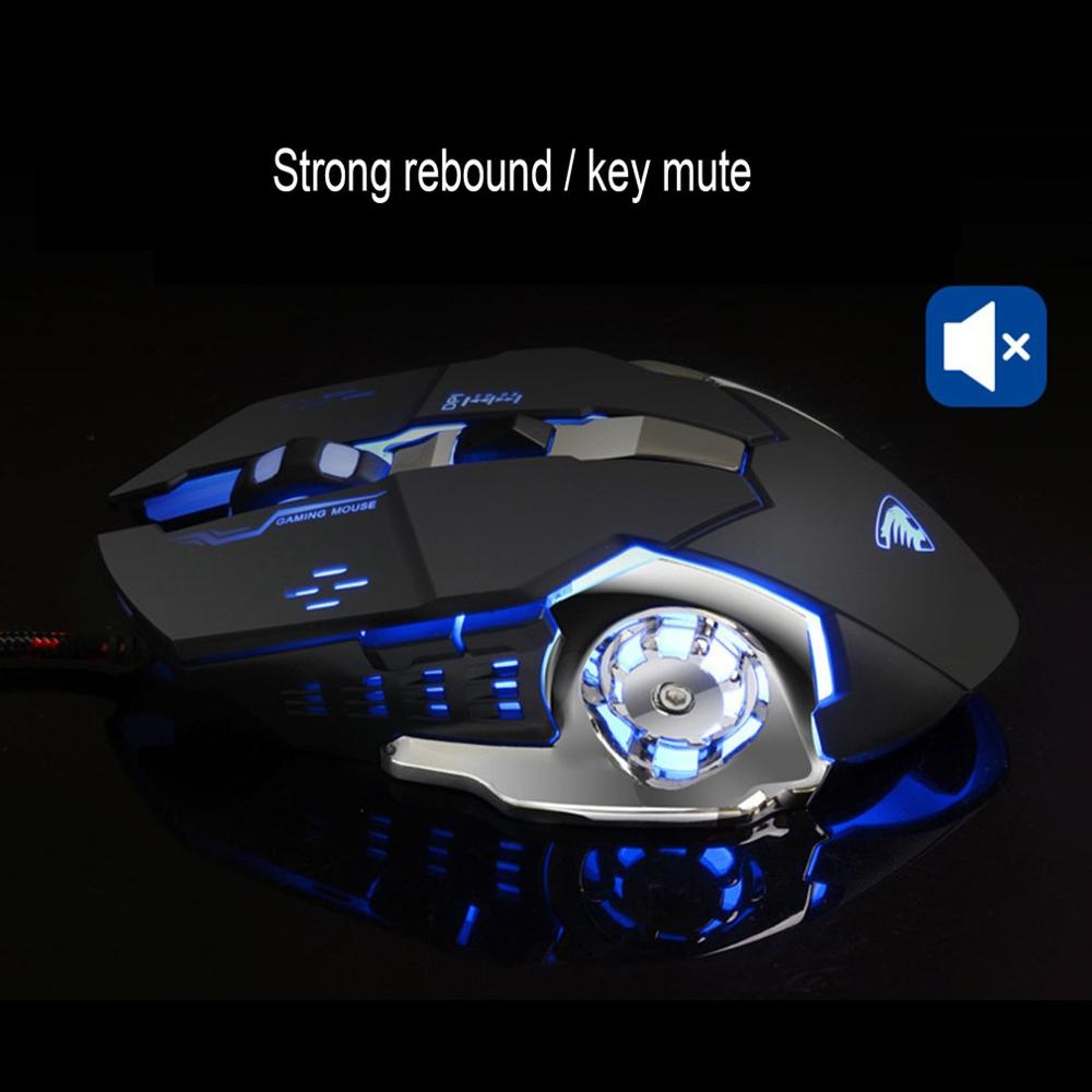 Gamer Gaming Mouse 3200DPI Adjustable Wired Optical LED Computer Mice USB Cable Silent Mouse for laptop PC
