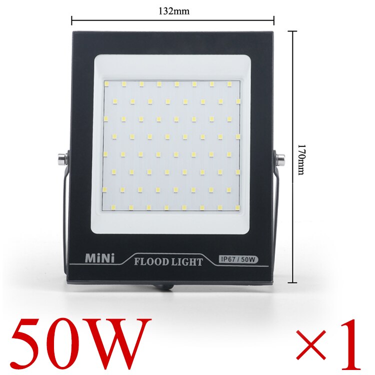 LED FloodLight IP67 Waterproof 220V 10W 20W 30W 50W 100W 150W 200w Outdoor Garden Projector Lighting Spotlight Wall Flood Lights: 50w / Cool White(5500-7000K)