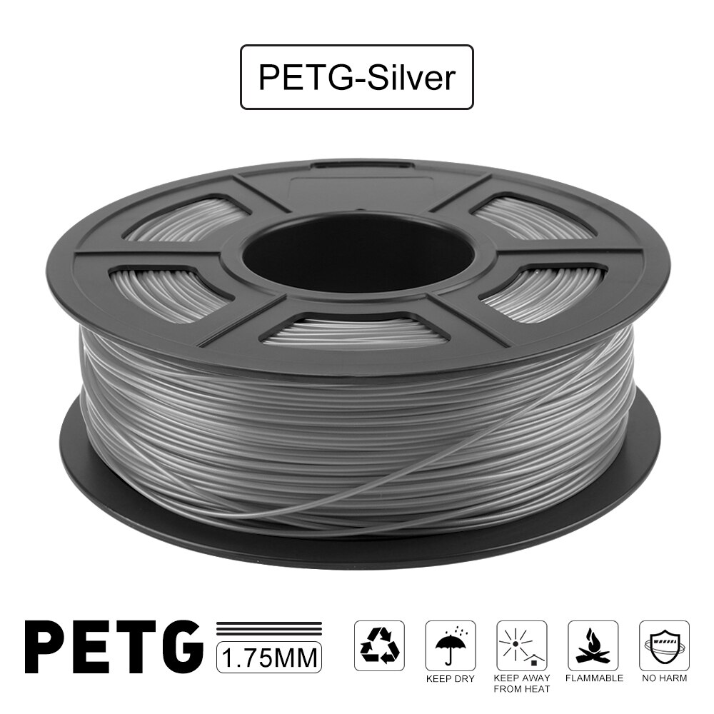Hiprecy PETG 3D Printer Filament 1.75mm Dooling Material Black Color PETG 3D Filament Consumables 1KG/2.2LBS