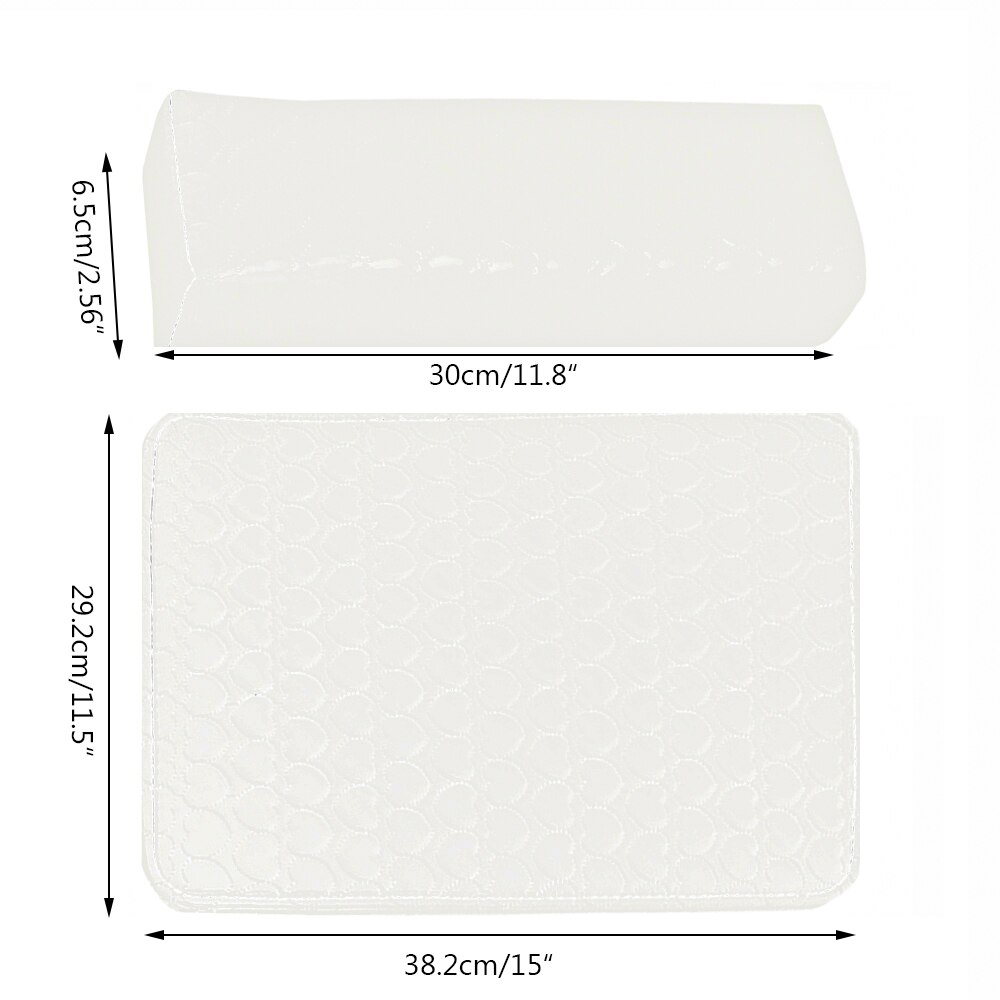 5 Kleuren Zachte Hand Rust Wasbare Hand Kussen Spons Kussen Twee Stuks Pu Lederen Kussen Kussen Manicure Tool: WHITE