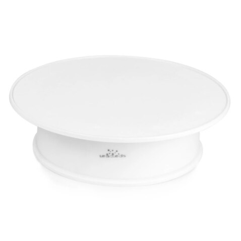 Base giratória da plataforma giratória do suporte de exibição para a promoção e a bateria motorizada do uso da exibição do suporte giratório: White