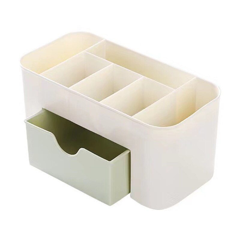 Plastik makeup badeværelse opbevaringsboks kosmetisk arrangør desktop make-up smykker opbevaring etui diverse bord container arrangør: 1 stk grøn