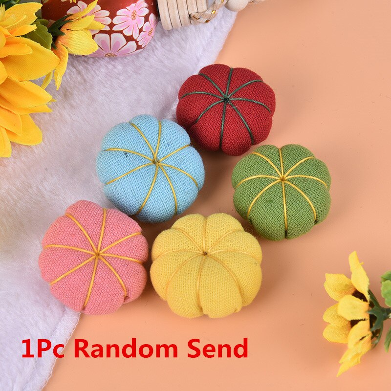 Ball Shaped Pumpkin Shape Sewing Pin cushion Cotton Fabric Button Wrist Strap for Cross Stitch Sewing Safety Pin Cushion Accesso: 4