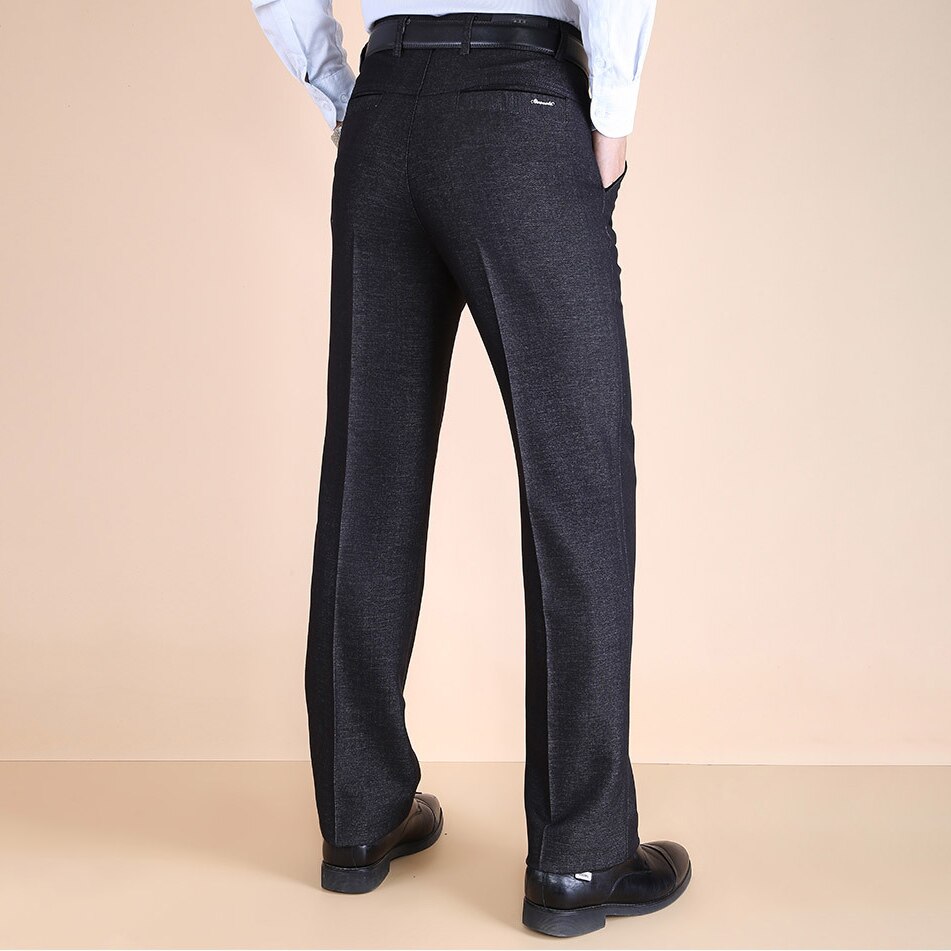 Thoshine Mannen Winter Dikke Fleece Pak Broek Formele Zakelijke Broek Male Smart Casual Jurk Broek Lange Plus Size