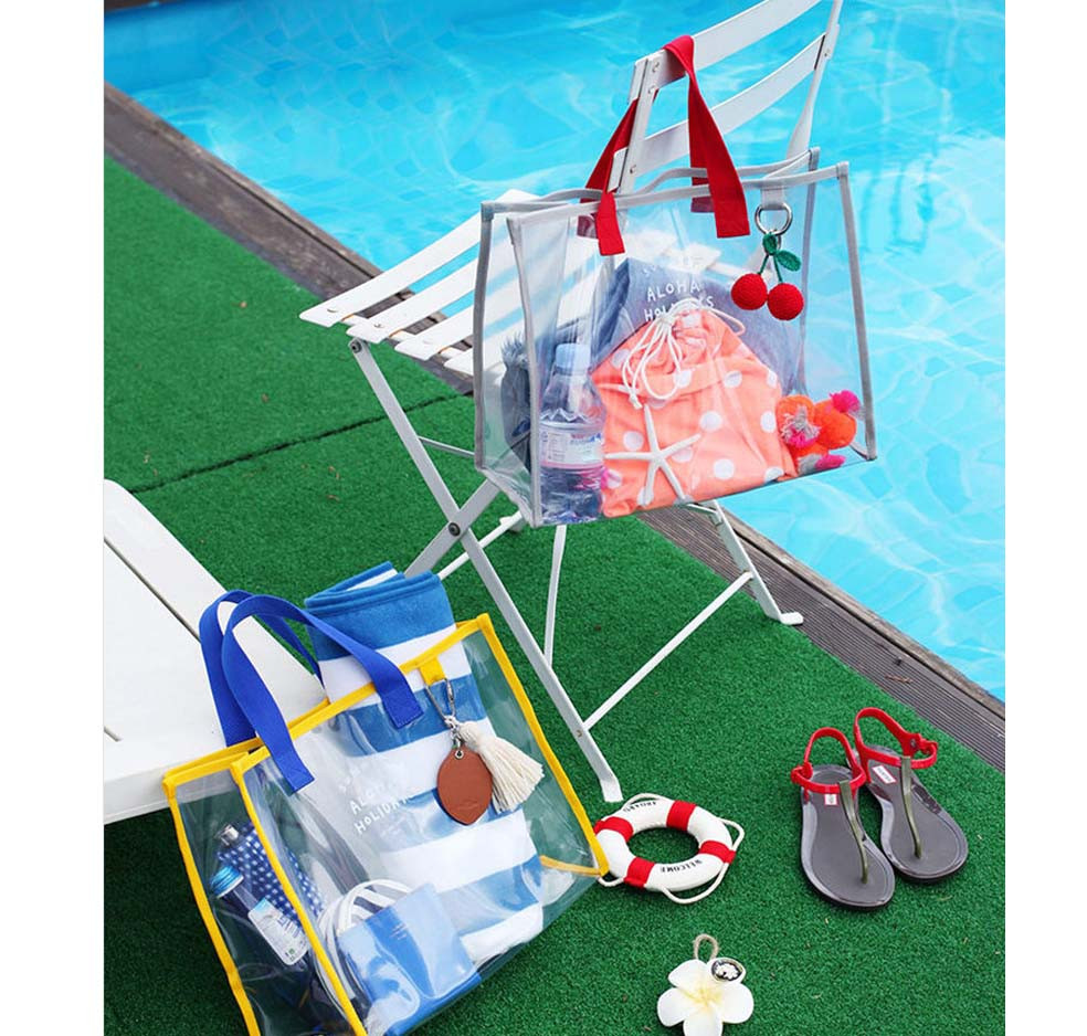 Spring Summer Fresh Summer Transparent PVC Swimming Bag Outdoor Travel Beach Travel climbing Handbag #YY