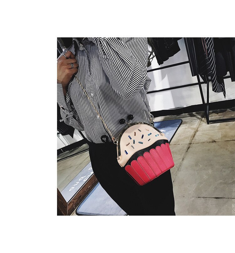 Tassen dames leuke schoudertassen grappige ijsjes tas casual pu leren mini tassen