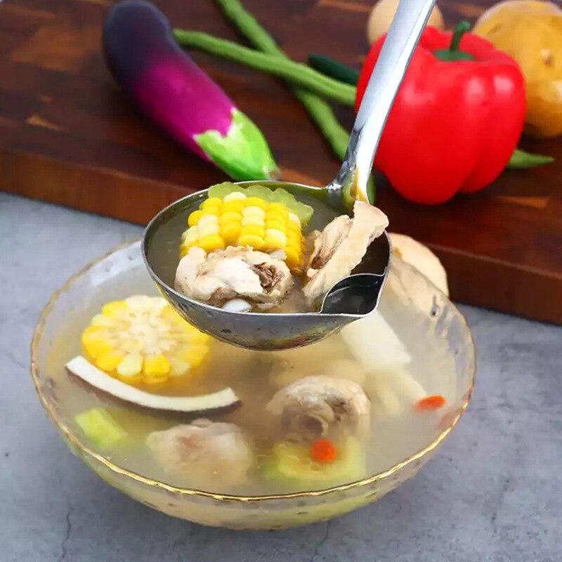 Louche de séparateur d'huile de graisse de soupe d'acier inoxydable avec l'isolation thermique