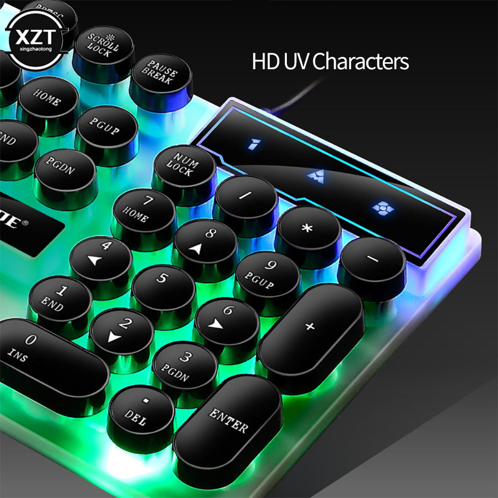 Limei – ensemble clavier et souris Gtx300, rétro, Punk, rétro, jeu rétroéclairé, Suspension filaire USB