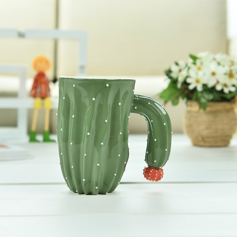 Green Cactus Mugs,Novelty Cactus Coffee Mugs, 14 Ounce, Gifting for Birthday and Festival