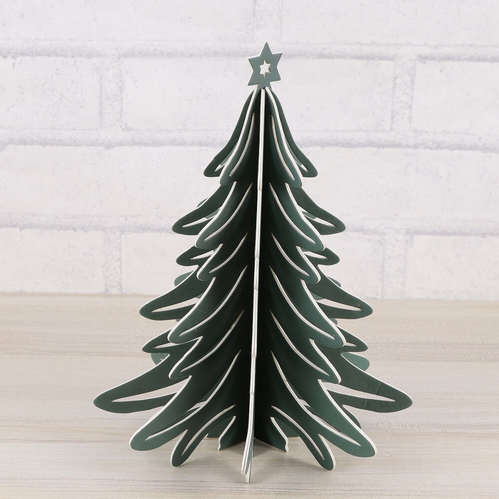 Karton 3D Kerstboom Ornamenten Partij Tafel Craft Middelpunt Voor Decoratie (Groene Olijf)