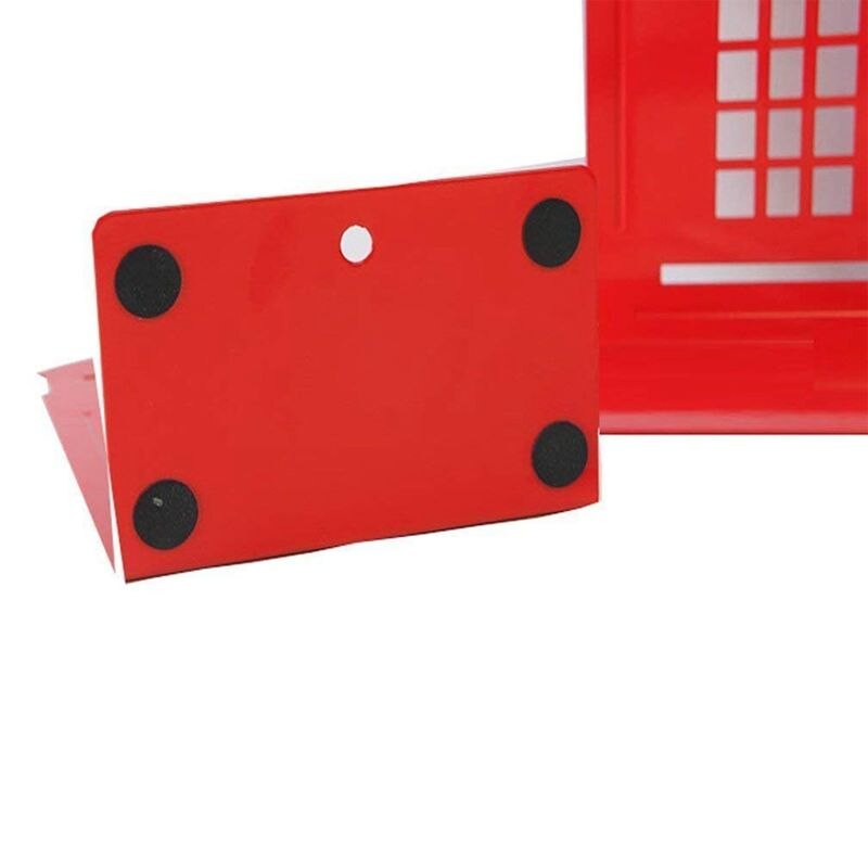 Nuovo-1 Coppia di Londra Cabina Telefonica di Disegno anti-slittata reggilibri libro lo scaffale Supporto di carta Della Cancelleria (Rosso)
