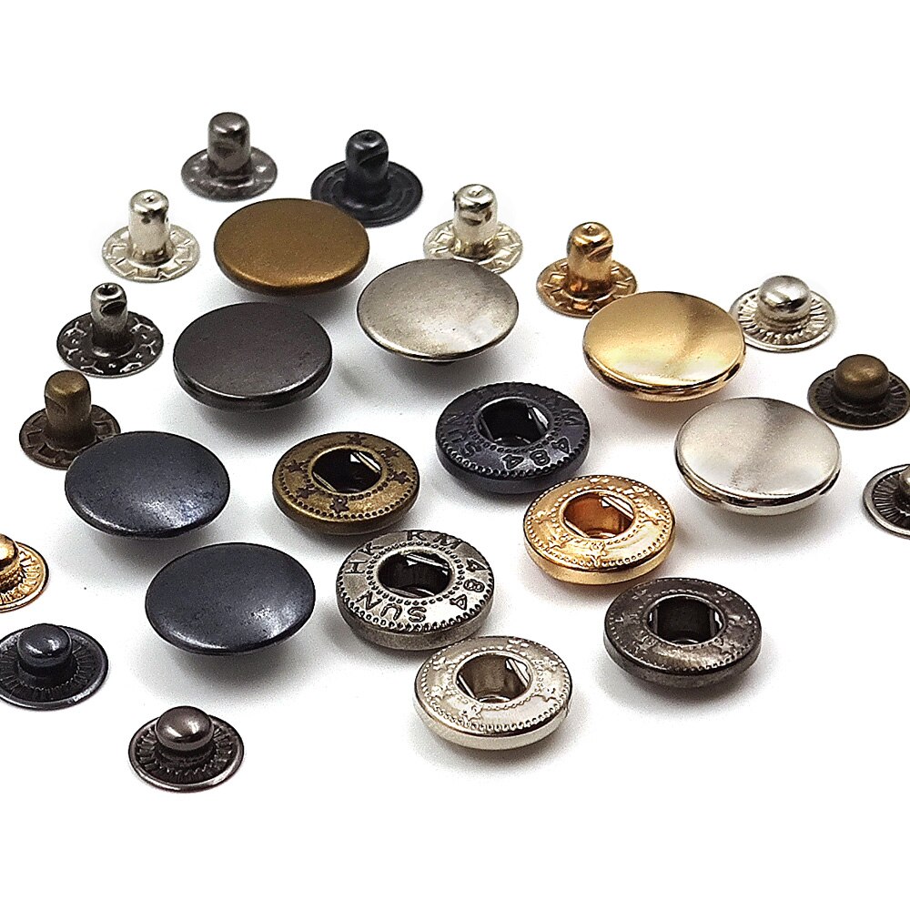 50 juegos 655/633/831 sujetadores a presión de Metal botón a presión botón de costura para ropa DIY bolsas de ropa zapatos artesanía de cuero