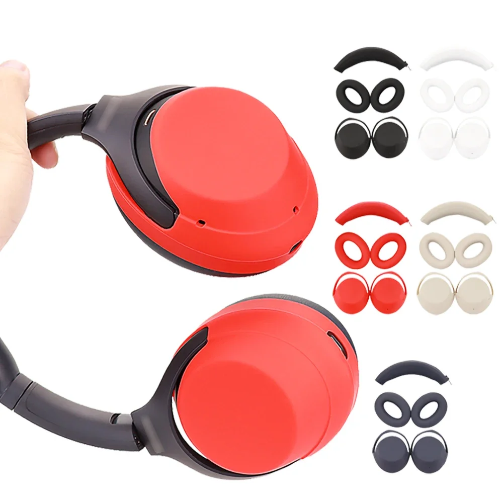 Funda protectora de silicona suave para auriculares Sony WH-1000XM3/4, funda protectora de auriculares de