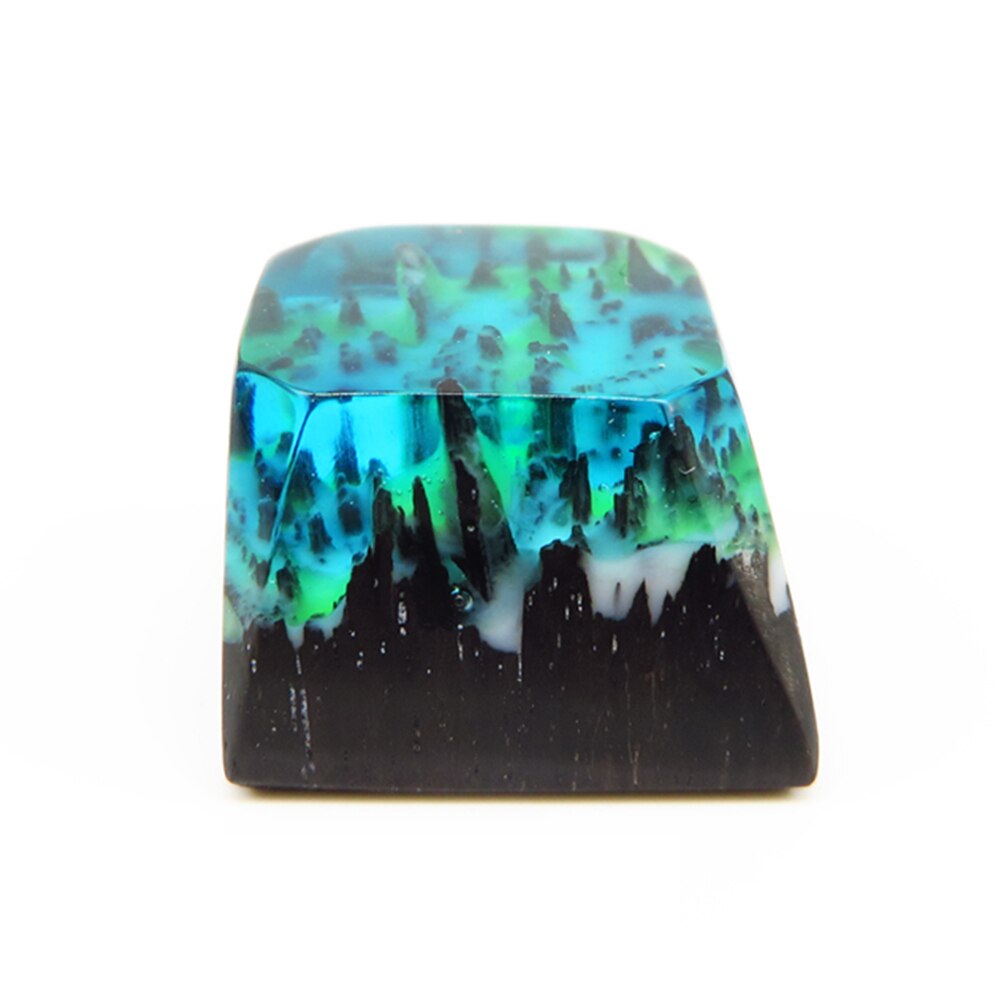 Handmade Backlight Resin Keycaps For Cherry Mx Switch Mechanical Keyboard OEM R4 Luminous Snow Mountain Jungle Wood Key Caps: Keycaps 5