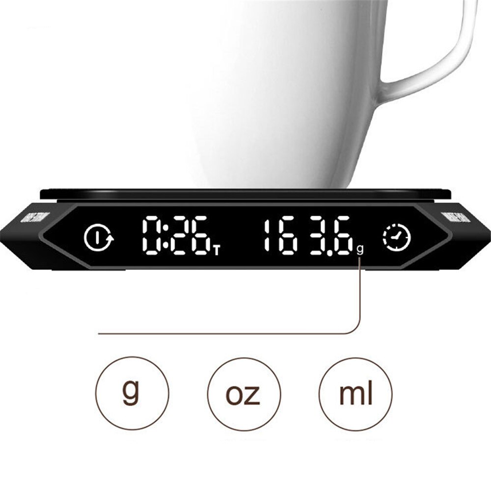 Hero-báscula Digital inteligente, balanza electrónica de café con temporizador, balanza de cocina Digital de precisión para hornear, 2KG/0,1g, carga USB