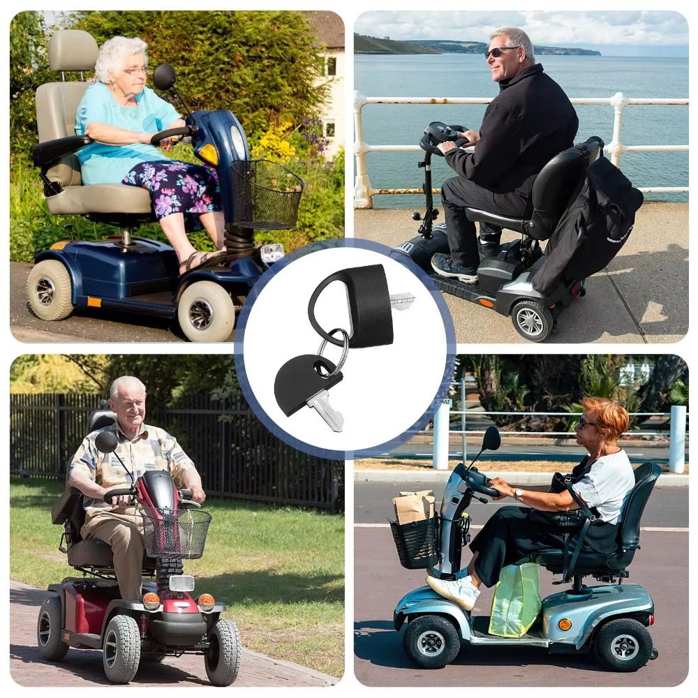 Svart nyckel för elfordon, metallnyckel för kompakt mobilitetsscooter, estetiskt tilltalande, robust nyckel för resescooter