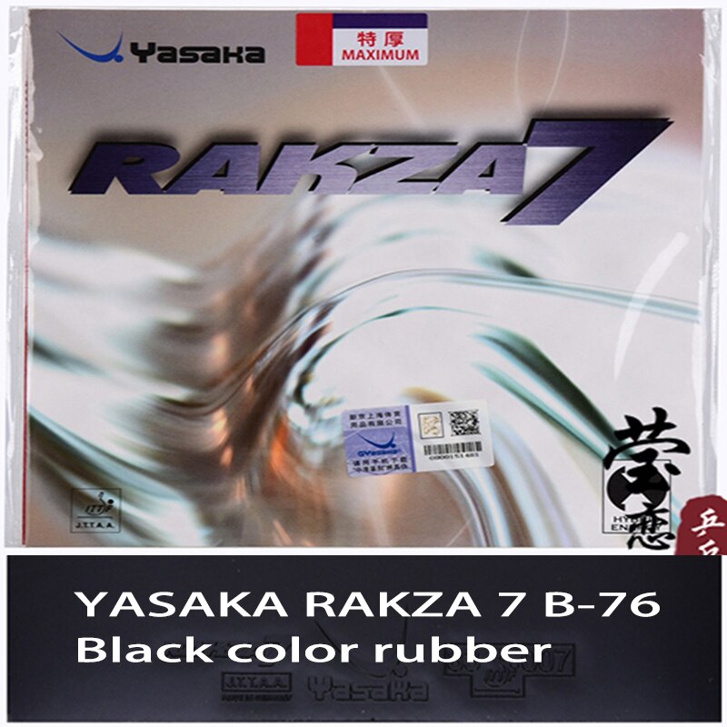 original yasaka RAKZA 7 soft (B-77) and RAKZA 7(B-76) table tennis rubber made in energy rubber for table tennis racket: B-76  black